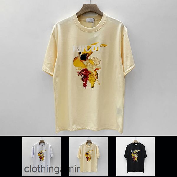 

leisure limited tee shirt rhude trendy rh high street hip hop summer new loose round neck short sleeve t-shirt f4a6, White;black