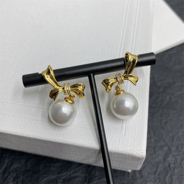

designer charm earrings for mens womens wedding party gifts fashion ear studs with box brands classic golden pearl jewelry