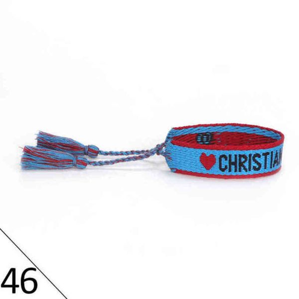 

fashion brand bracelets woven friendship for womens handmade braided luxury bracelet designers with tassel print embroidery mens jewelry ban, Golden;silver