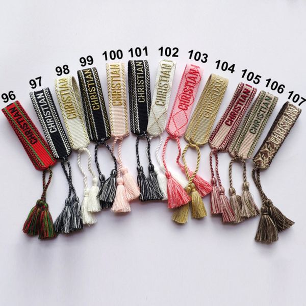 

luxury fashion brand embroidery bracelets classic women men bangles friendship charm bracelet woven adjustable tassel vintage couple braided, Golden;silver