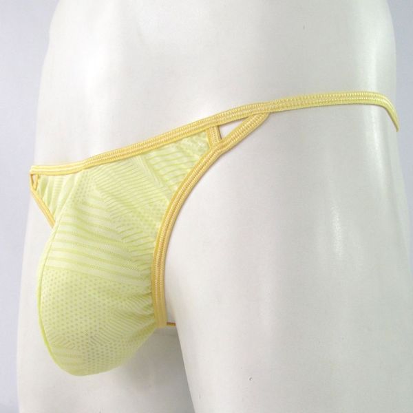 

men's g strings thong g444j contoured pouch coverage underwear back nylon spandex jacquard, Black;brown