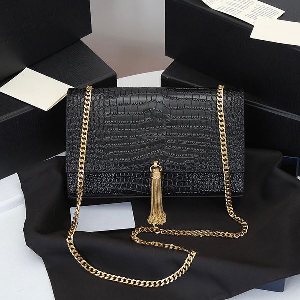 

luxury women chain shoulder bags fashion designers metal pendant hasp crossbody bags lady alligator leather daily storage coin purse handbag