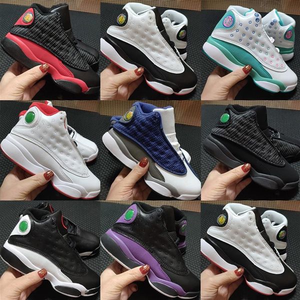 

sneakers jumpman 13 kids basketball shoes 2022 white lucky green starfish cny he got game chicago babys toddler children outdoor size 2224k, Black;red