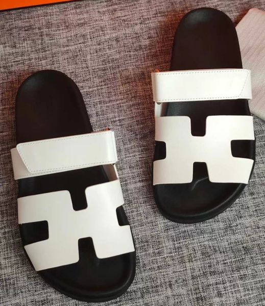 

luxury chypre slippers calfskin functional wind sandals with adjustable loop design simple and smooth size 35427377874, Black