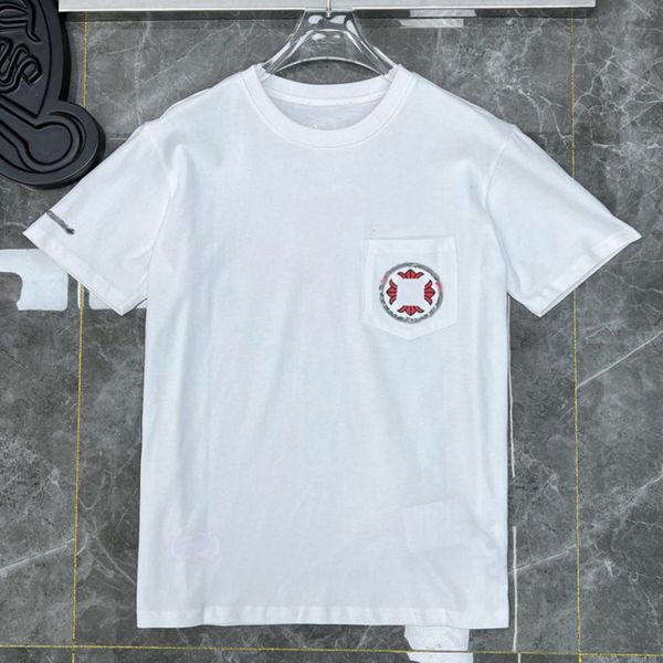 

brand luxury mens t shirts ch fashion men sanskrit letter t-shirt horseshoe cross designer tshirts man hip hop sweater summer women classic, White;black