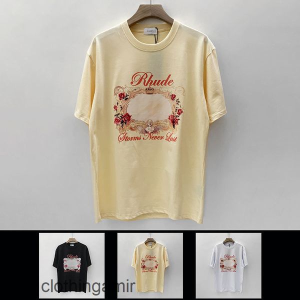 

rh shirt trendy limited rhude leisure tee high street hip hop summer new loose round neck short sleeve t-shirt 4aj1, White;black