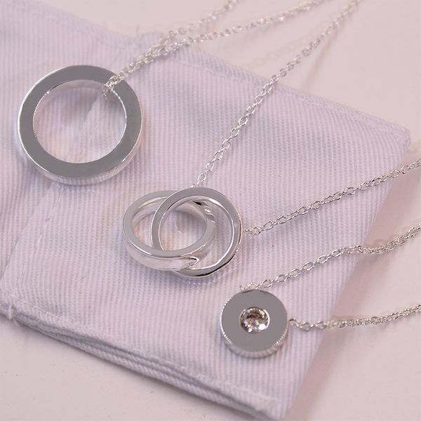 

t designer classic necklace women luxury brand jewelry fashion double ring pendant geometry titanium steel necklace christmas gift, Silver