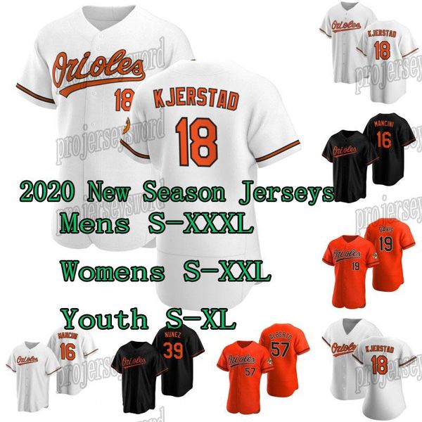 

baseball jersey18 heston kjerstad 8 cal ripken jr. 12 roberto alomar 16 trey mancini 19 chris davis 57 hanser alberto 5 brooks robinson, Black