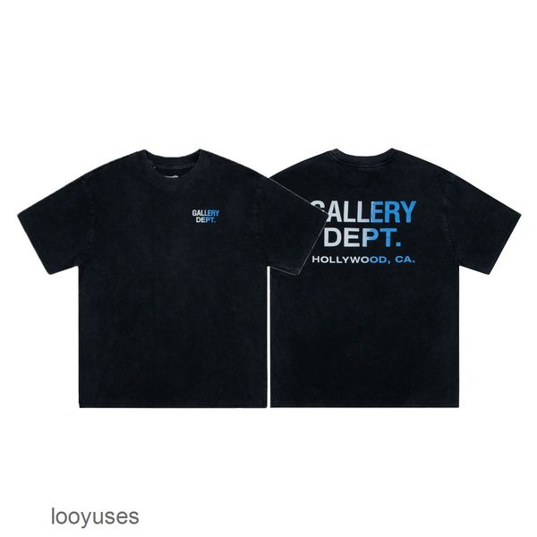 

fashion t dept shirts galleryes tee designer wash water used short sleeve men's women's high street casual loose t-shirt, White;black