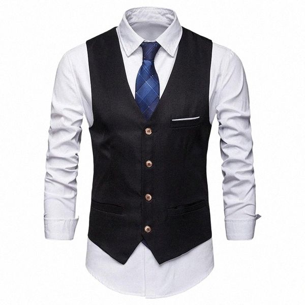 

men's vests men's vests men vest business office formal suit sleeveless slim wedding party wear 7739#, Black;white