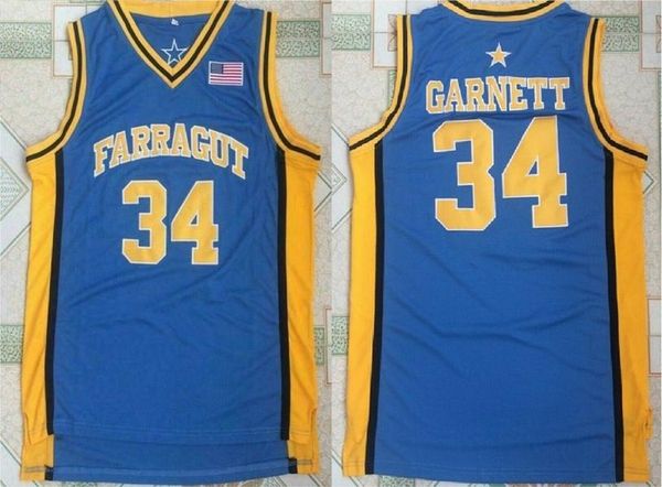 

kevin garnett jersey #34 farragut high school college men basketball jersey, Black