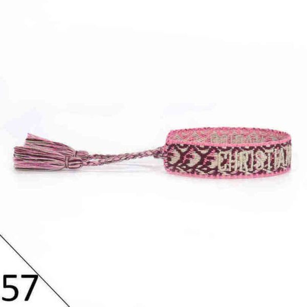 

fashion brand bracelets woven friendship for womens handmade braided luxury bracelet designers with tassel print embroidery mens jewelry ban, Golden;silver