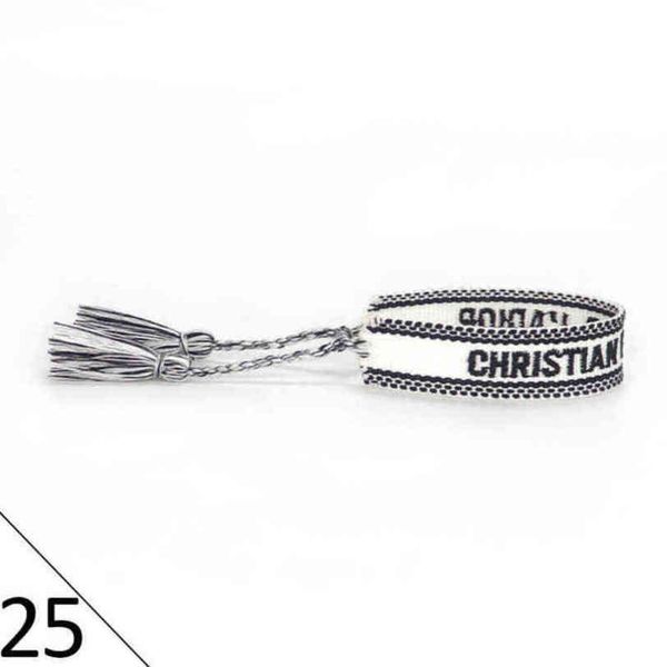 

fashion designers wovens friendship bracelet for luxury brand handmade braided bracelets with tassel print embroidery men bangle code 20-38, Golden;silver