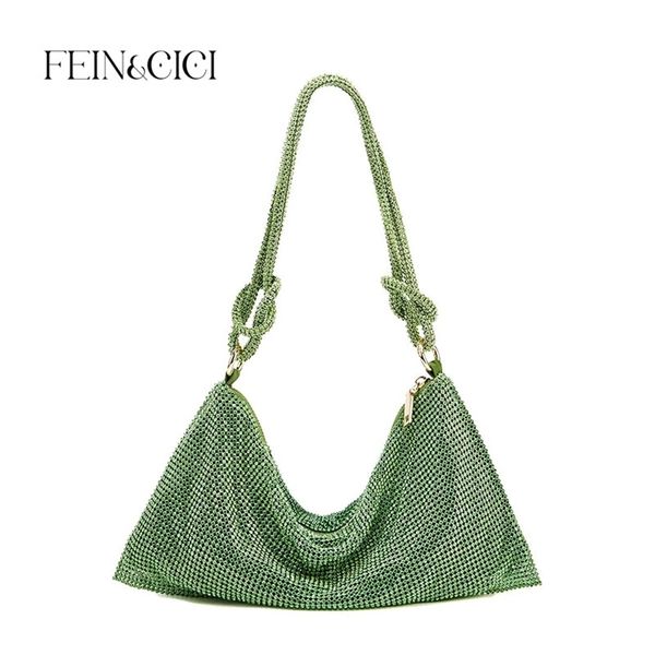 

evening bags knot handle clutch bag designer shoulder bag crystal diamonds dinner party wedding purse tote handbag pink 220901