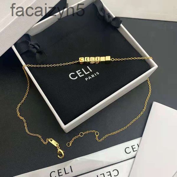 

strands strings designer saijia personalized color square necklace ce family dice letter fashion versatileazy7, Black