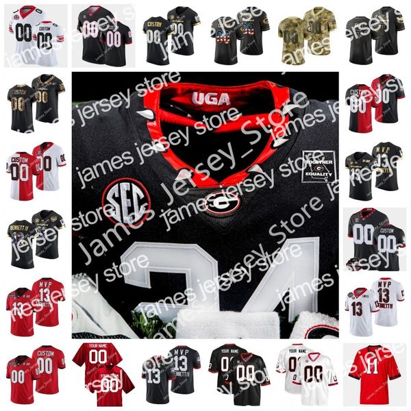 

american college football wear 2022 ncaa brock bowers jerseys uga stitched college football jersey 3 todd gurley ii 1 sony michel 4 champ ba, Black