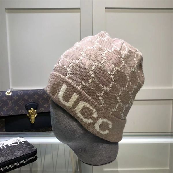 

french designer beanie autumn winter warm wool hat brand letter fashion knitted beanies casual couple baotou hat cold hats, Blue;gray