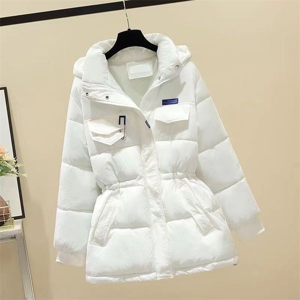 

womens down parkas winter puffer jacket women coat thick down cotton padded quilted jackets overcoat fashion oversize loose hooded parkas mu, Black