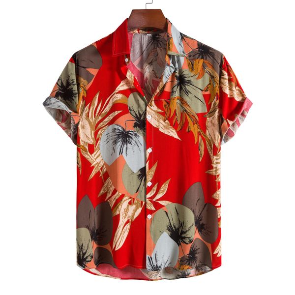 

size s-2xl men's floral printing shirt casual short sleeve rayon shirts spring summer lapel shirt male, White;black