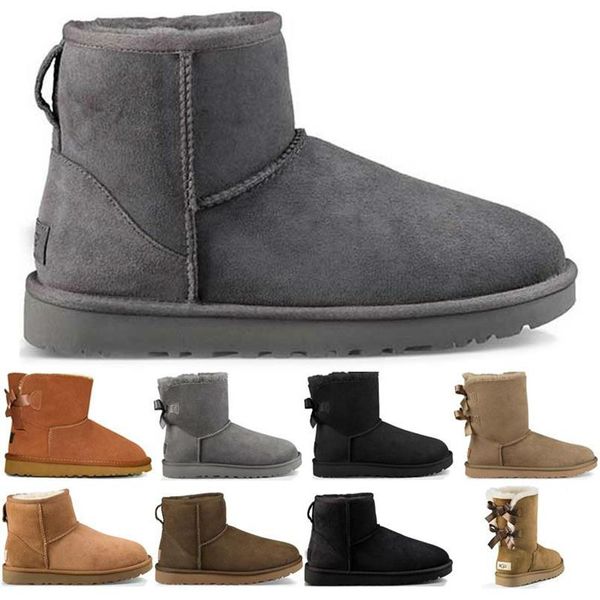 

wgg women's boots classic ankle chestunt grey black navy women snow winter bow boot claccic booties eur 36-41271z