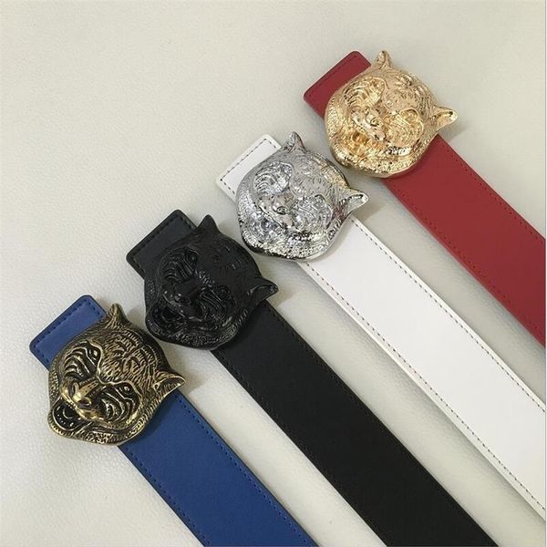 

brand designer belt mens senior tiger head belts new fashion casual cowhide belts for men waist belts285w, Black;brown