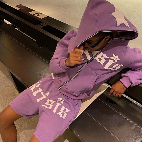 

mens hoodies sweatshirts y2k star letter print hoodie men fashion zip up long sleeve oversized jacket coat harajuku gothic hooded sweatshirt, Black