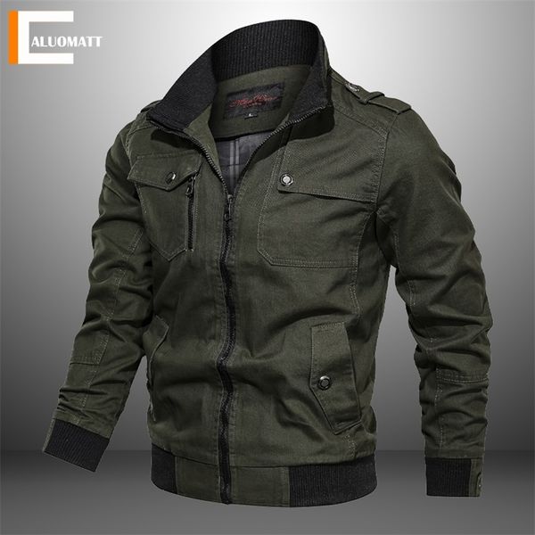 

mens jackets mens jackets spring autumn multipocket military bomber jacket male casual air force flight coat male plus size 5xl 220902, Black;brown