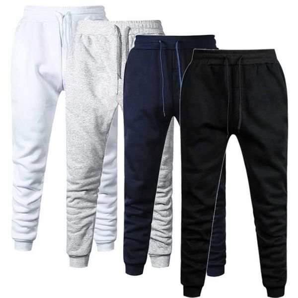 

men cotton fleece joggers gyms pants spring autumn winter male casual elastic fitness baggy trousers mens sweatpants240o, Black