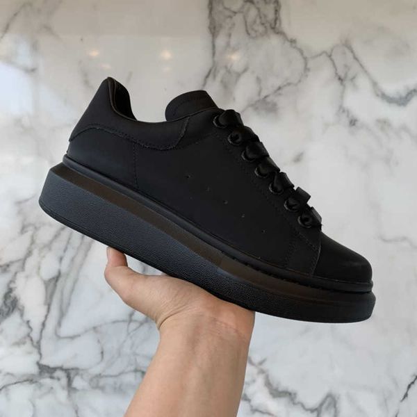 

stylesowner coming fashion men shoes casual genuine leather sneaker popular flat platfrom solid women sneakers skate mc brand black