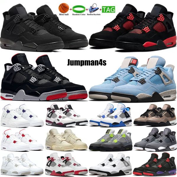 

white sail women men basketball shoes jumpman 4s color cement 4 black cat oreo blue grey pink sneakers trainers sports size 36-47