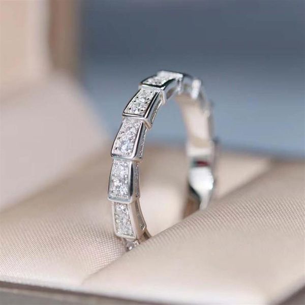 

luxruious quality punk ring with diamond in 18k rose gold plated and platinum color for women wedding jewelry gift297k, Silver