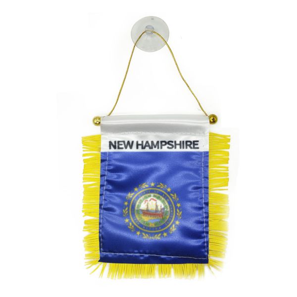 

new hampshire mini flag banner 10x15 cm us state of pennant with suction cup for home office door decor