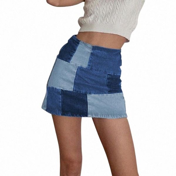 

skirts skirts women denim patchwork mini skirt high waist zipper package hip jeans female fashion summer short 2022 e1rm#, Black