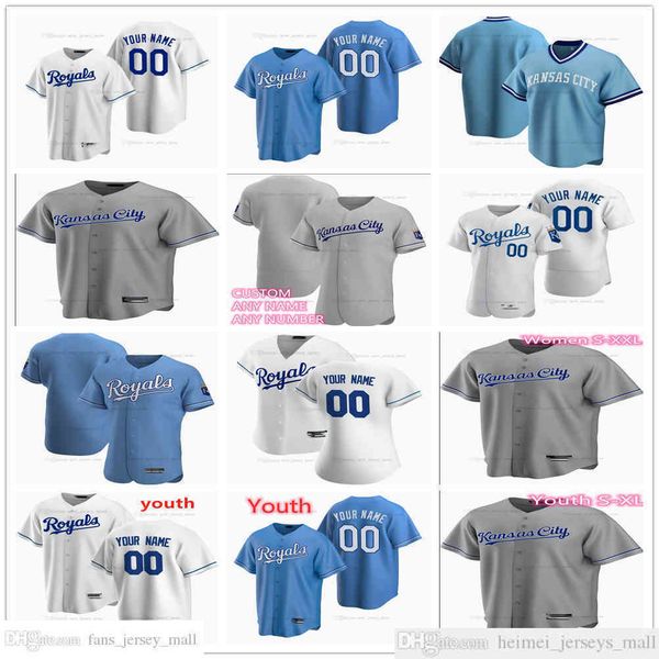 

custom mens kids women baseball jersey mj melendez nicky lopez ryan o'hearn scott blewett steve busby willie wilson george brett alex g, Black