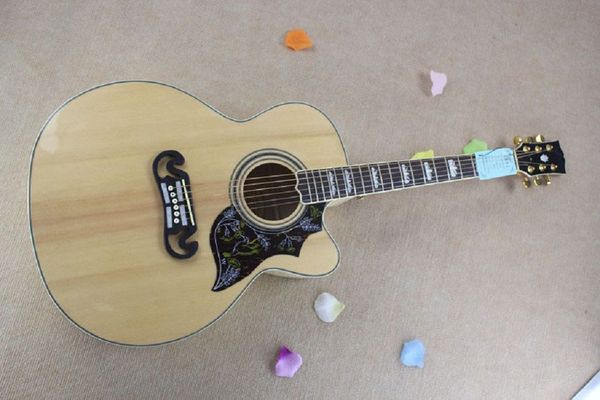 

spruce beige 6-string folk wood guitar gold accessories are in stock