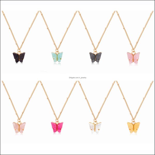 

pendant necklaces butterfly pendant necklace for women girls acrylic with gold-plated jewelry drop delivery 2021 neckla dhseller2010 dhl3u, Silver