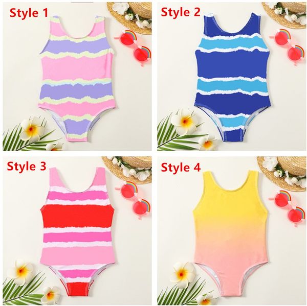 

kids designer swimsuits one-piece fashion vacasion beach swimsuits baby girls summer letter printed swimwear children swimming suits 4colors, Black