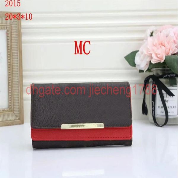 

red handbags wallet women's flip wallet zipper bag female flower wallet purse fashion card holder pocket long women bag with box213m, Red;black