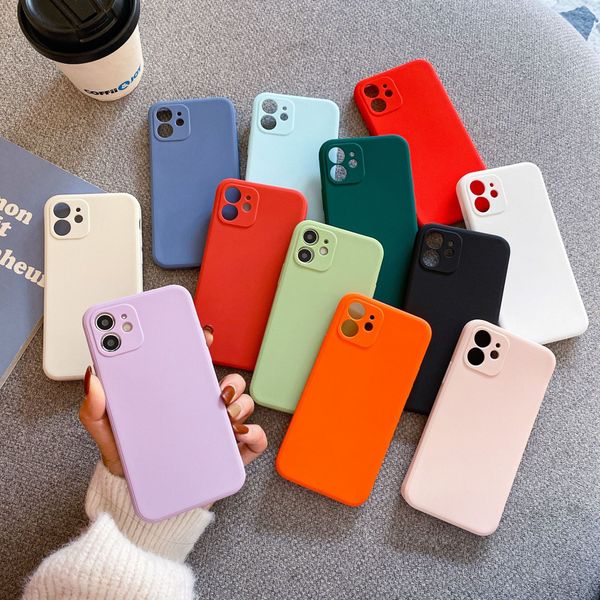 

ultra slim candy colors cell phone cases soft tpu cover for iphone 13 12 11 pro max xs xr x plus