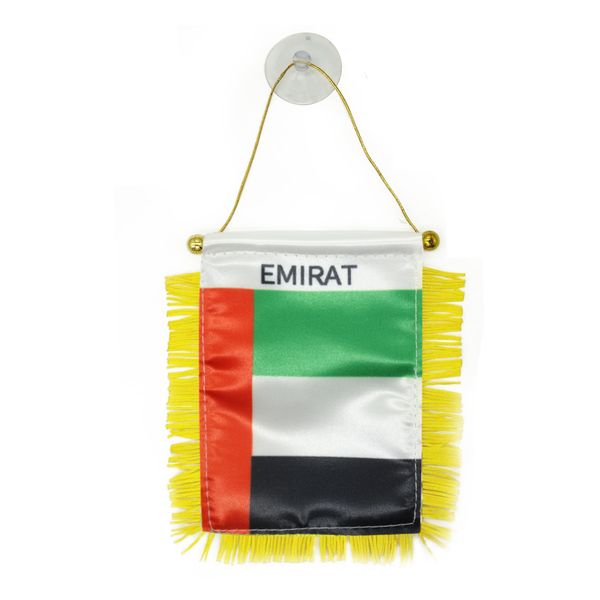 

10x15 cm emirat fringy window hanging flag double sided mini hanging flags with suction cup for home office door decor