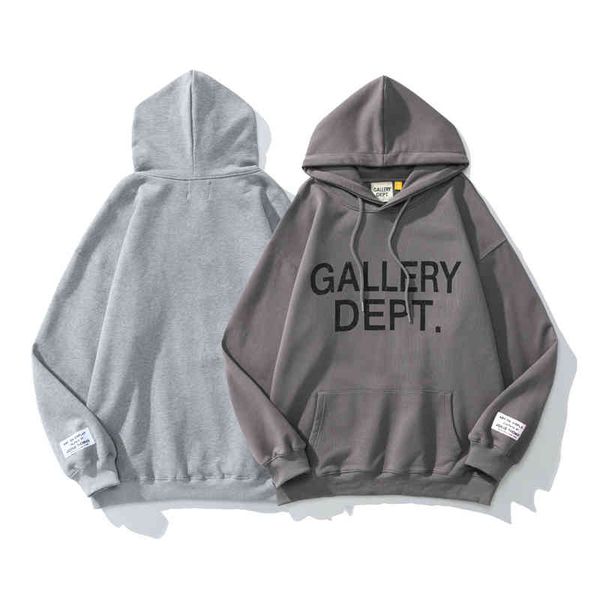 

2022 designer hoodies galley luxury brand dept classic printed casual loose hoodie for men and women fashion clothes high quality, Black