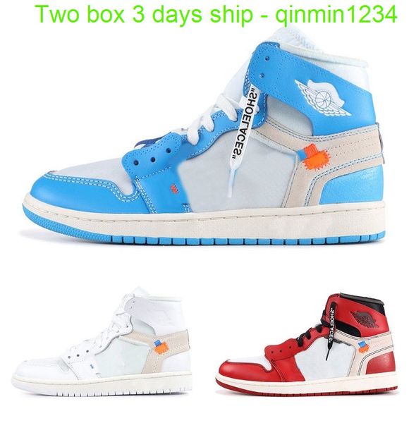 

basketball shoes white powder university blue dark cone black red with 2 box 3 days ship off authentic 1 high unc men women chi qinmin12349s