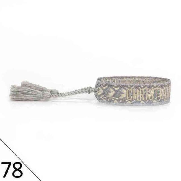 

woven designer friendship bracelet luxury brand for women leopard printed rope bracelets embroidery braided with tassel bangle men jewelry c, Golden;silver