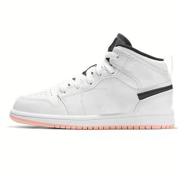 

2022 kids 1 high toddler basketball shoes 1s white arctic orange 640734-180 sport girls boys children students sneakers us size 6c-5y eur si, Black