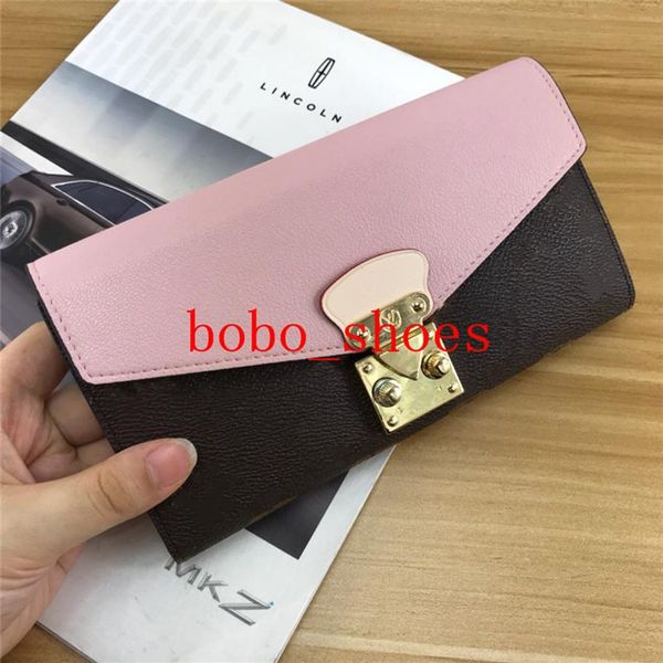 

lady long clutch wallet multicolor designer coin purse card holder original box women classic zipper pocket274v, Red;black