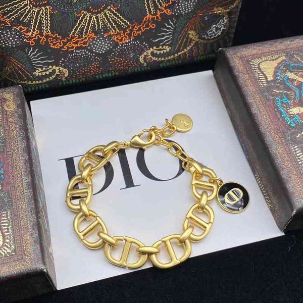 

chain new dripping glue letter pig nose bracelet female brass material, Black