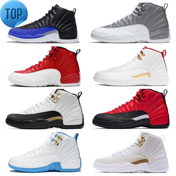 

boots jumpman 12 12s university blue mens basketball shoes stealth flu game royal twist utility royalty playoffs easter fiba ovo white dark, Black