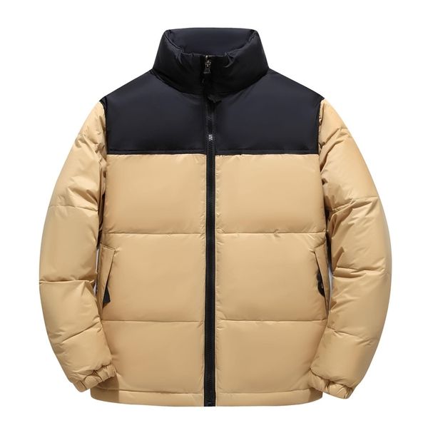 

mens down parkas winter down jacket man spliced white duck down warm thick stand collar full sleeve zipper casual sport coats male 220902, Black