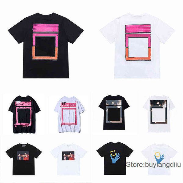 

summer mens womens designers t shirts loose tees offs fashion brands man s casual shirt luxurys clothing street white shorts sleeve i29n, White;black