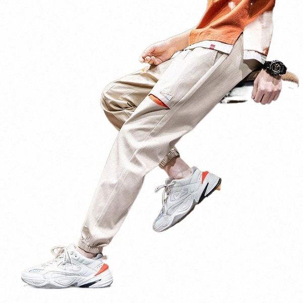 

men's pants spring and summer cotton men's fashion brand harem pants sports thin ankle long tie casual i85q#, Black